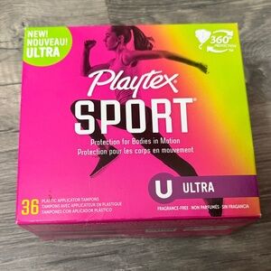 Playtex Sport Ultra Tampons - Pink and Yellow Packaging